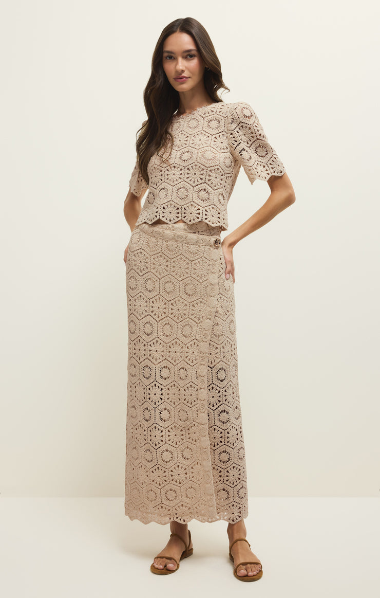 Tops Raquel Lace Cropped Top Natural