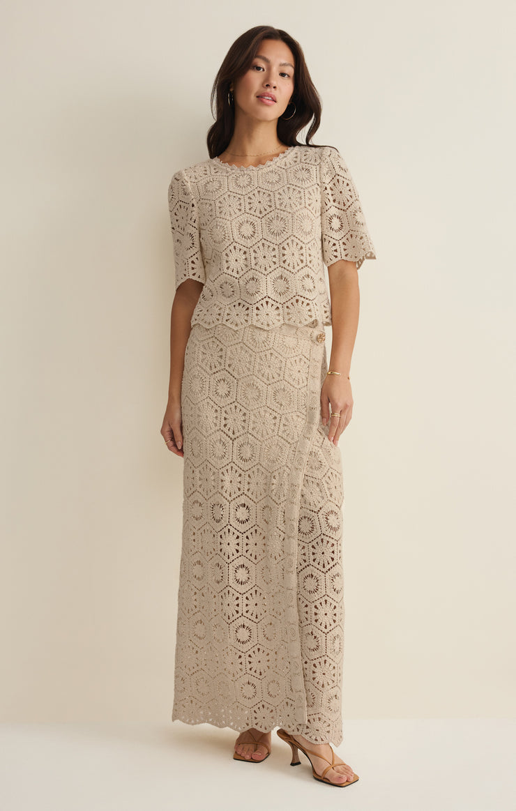 Tops Raquel Lace Cropped Top Natural