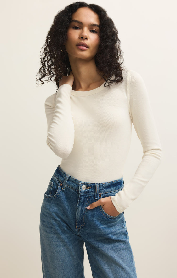 Tops Renae Slub Rib Long Sleeve Top Renae Slub Rib Long Sleeve Top