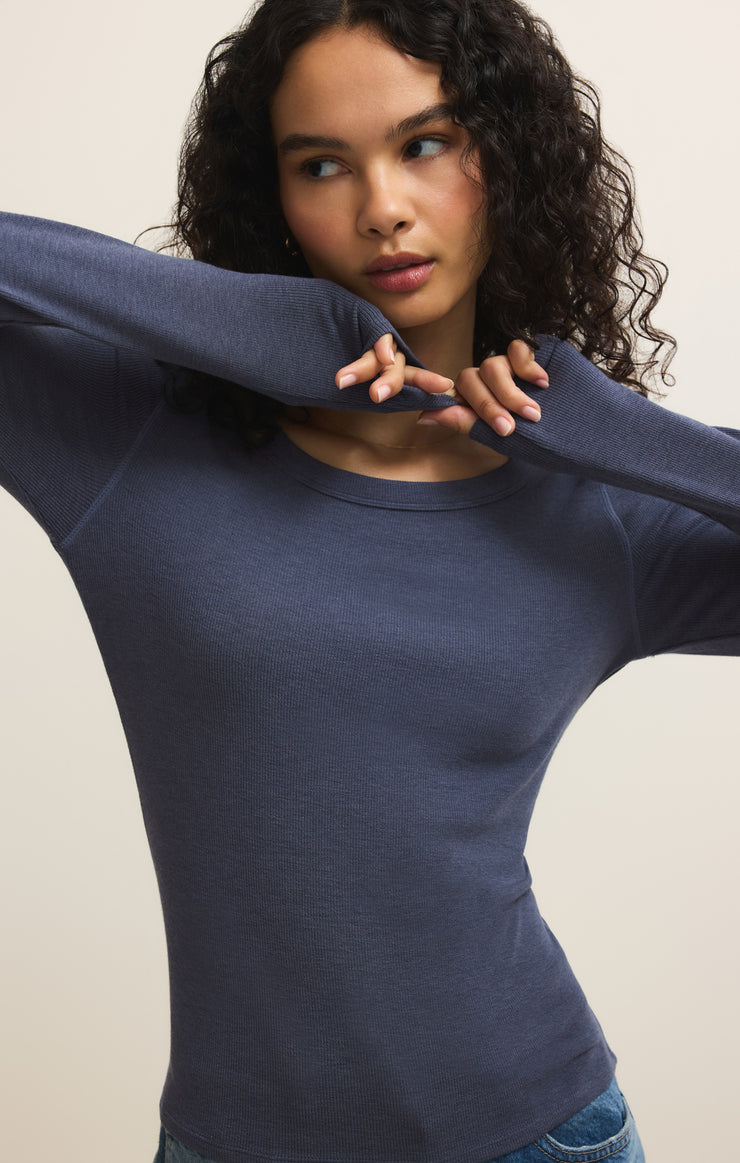 Tops Renae Slub Rib Long Sleeve Top Renae Slub Rib Long Sleeve Top