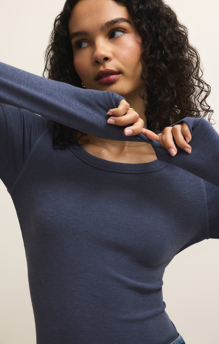 Tops Renae Slub Rib Long Sleeve Top Renae Slub Rib Long Sleeve Top