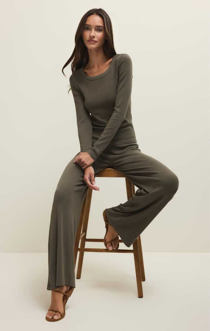 Renae Slub Rib Long Sleeve Top