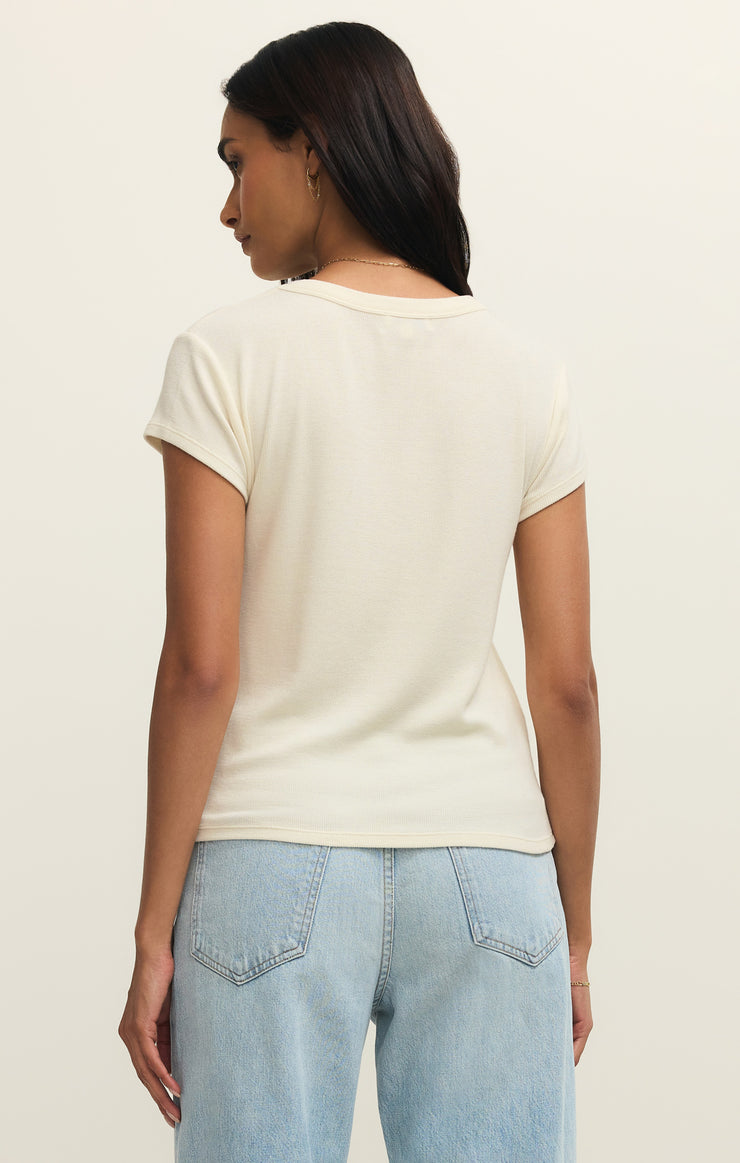 Tops Renae Rib Short Sleeve Top Cloud