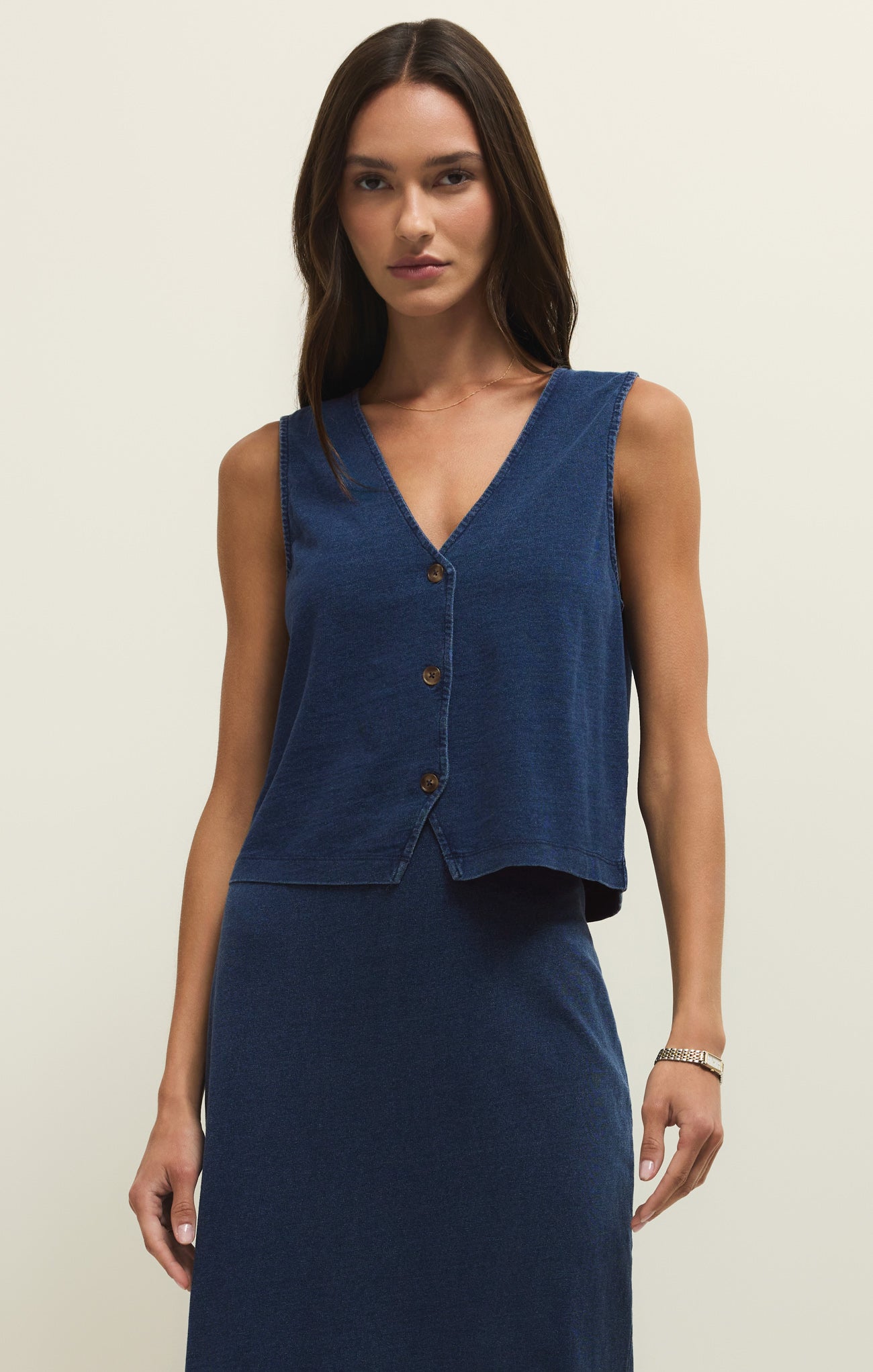 CFCL POTTERY SLEEVELESS TOP ブルー 青 new!!!【CFCL】 POTTERY CUPRO SLEEVELESS TOP color: BLACK price