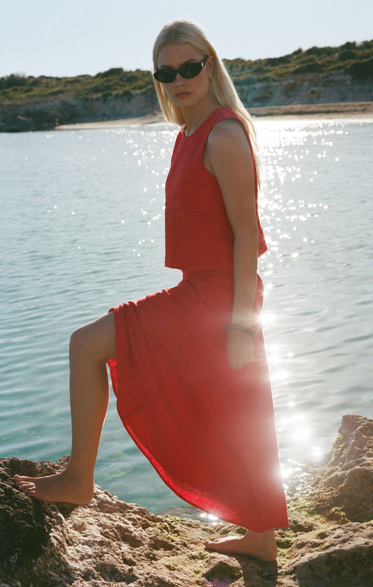 Sloane Linen Cropped Tank