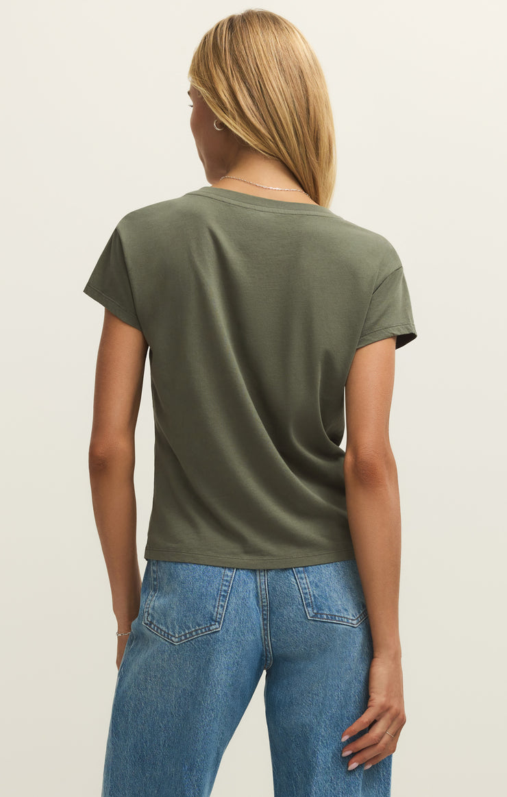 Tops Modern Jersey V-Neck Tee Tea Leaf