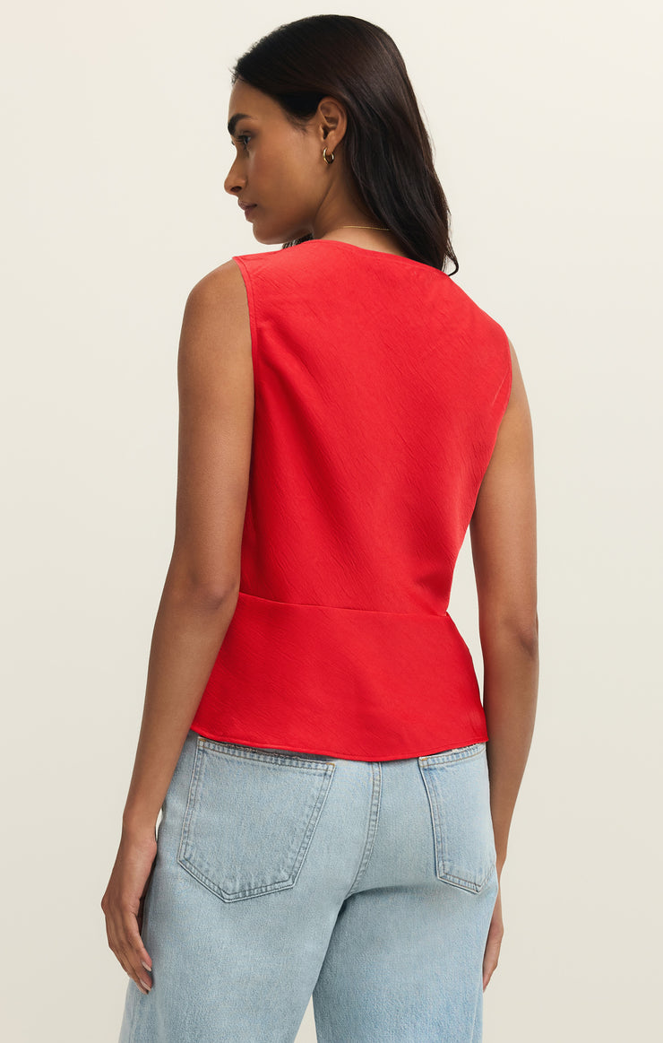 Tops Luana Luxe Satin Top Kiss Me Red