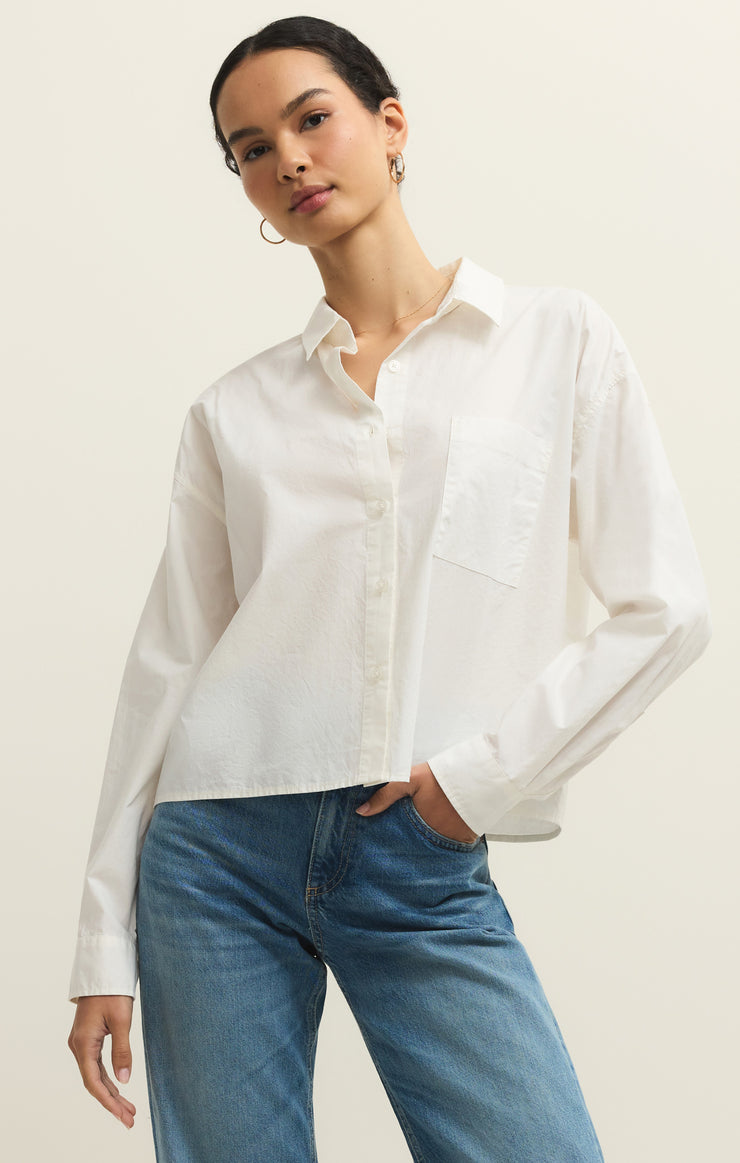 Tops Lisette Poplin Top White
