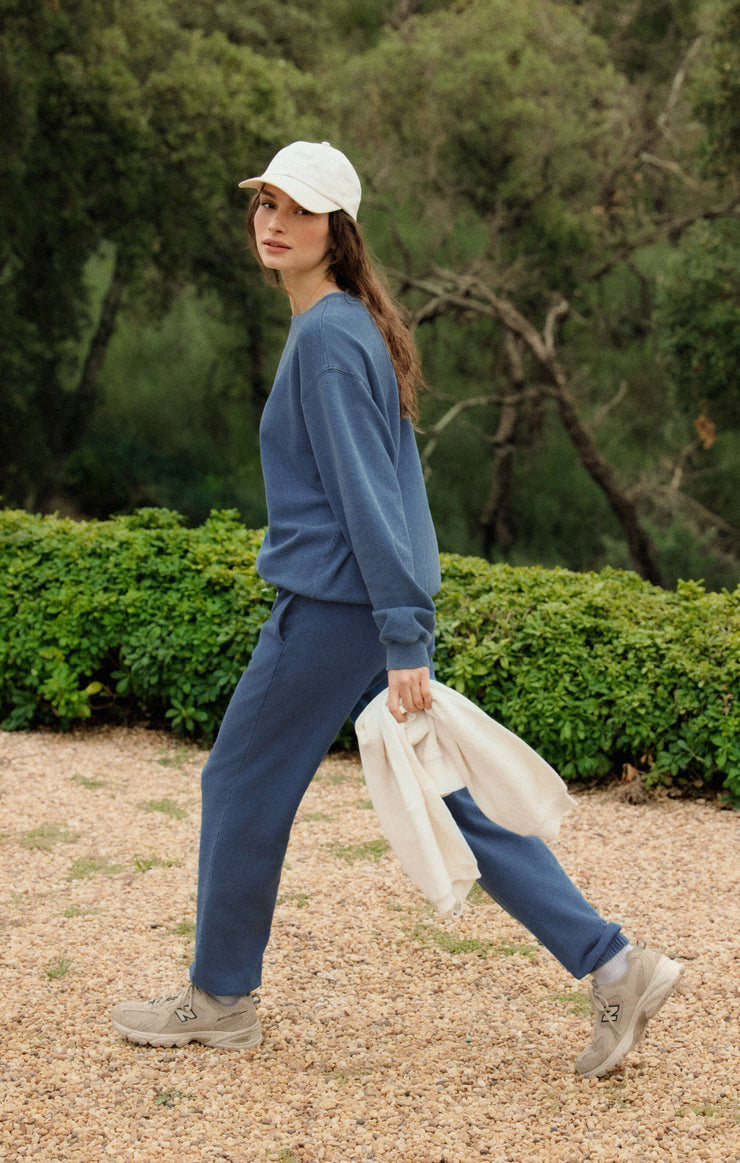 Tops Boyfriend Knit Denim Sweatshirt Boyfriend Knit Denim Sweatshirt