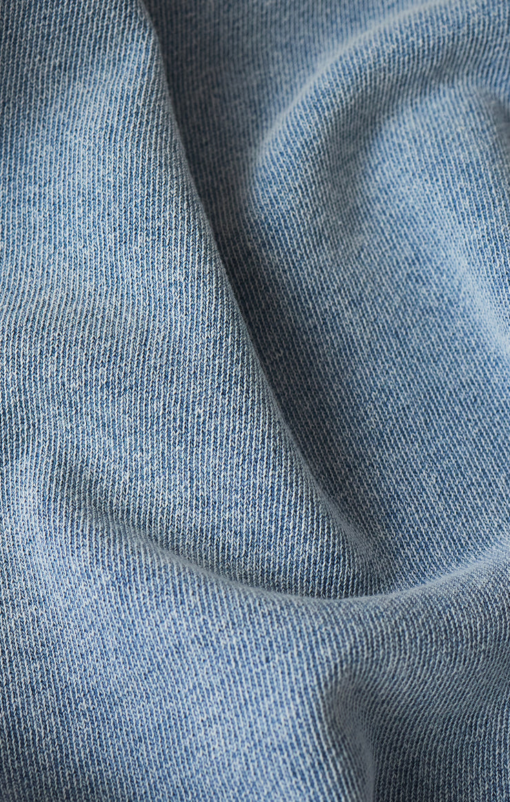 Tops Boyfriend Knit Denim Sweatshirt Ocean Air Indigo