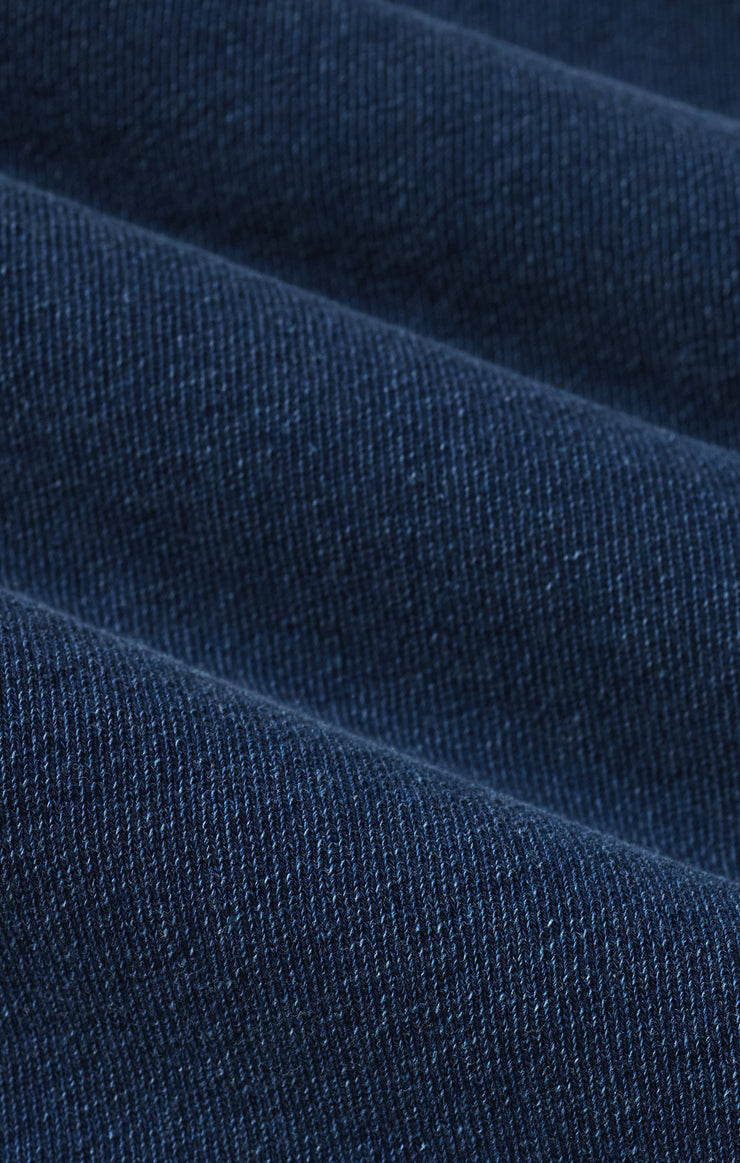 Tops Delphine Knit Denim V-Neck Sweatshirt Indigo