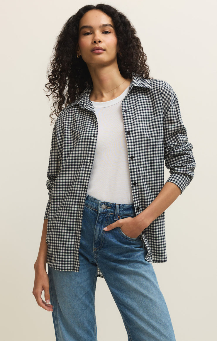 Tops Seaport Gingham Button Up Eclipse