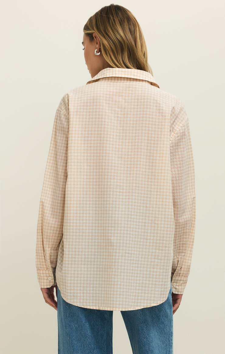 Tops Seaport Gingham Button Up Parchment