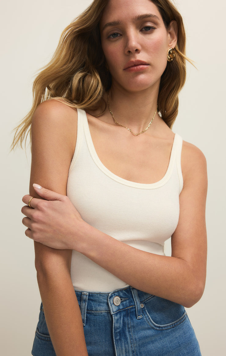 Tops Renae Slub Rib Tank Cloud
