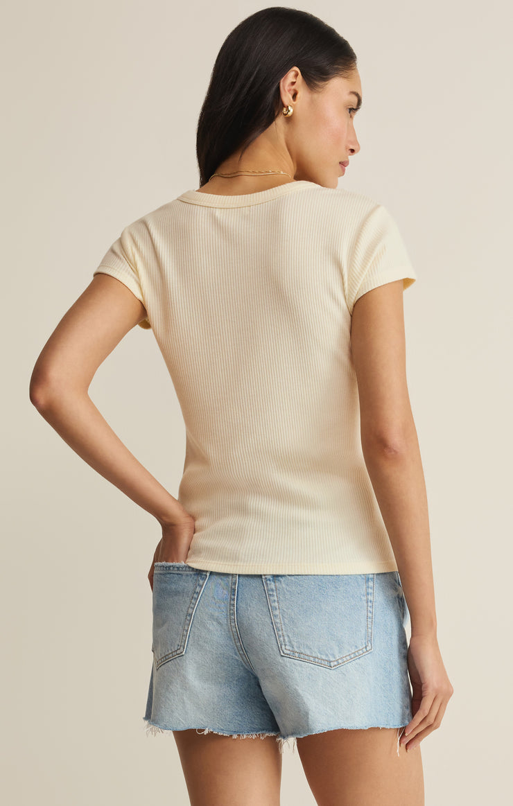 Tops Leisurely Scoop Neck Tee Cloud