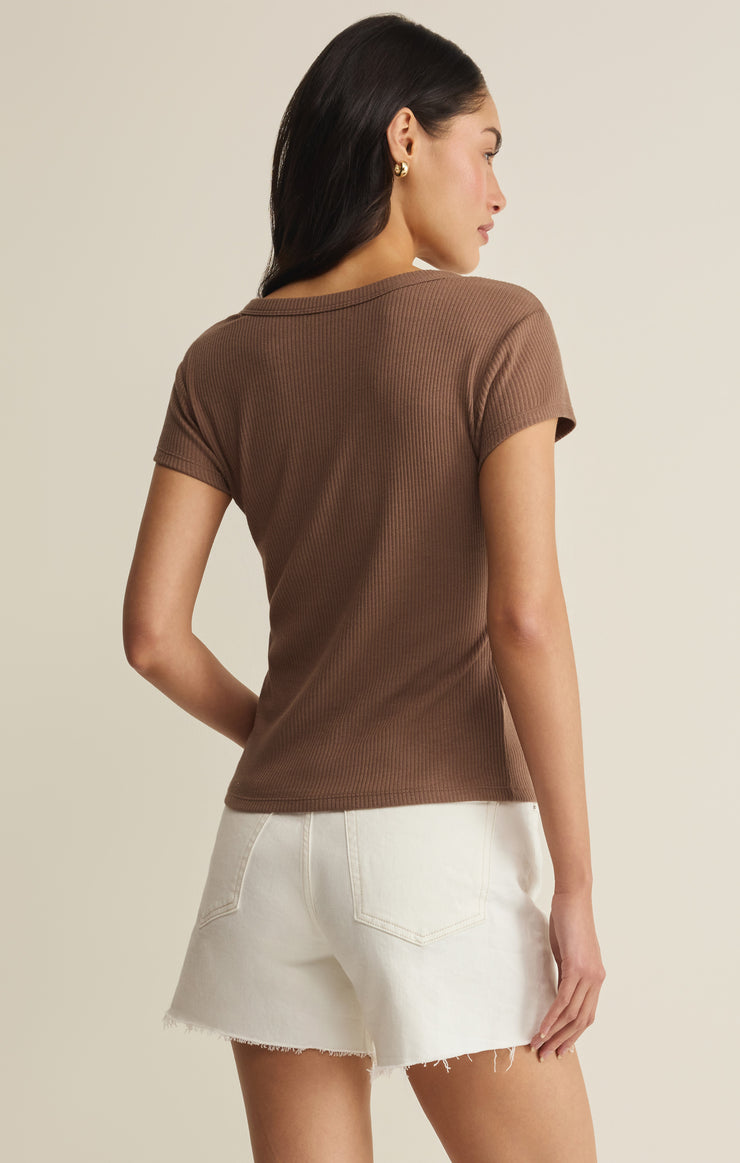 Tops Leisurely Scoop Neck Tee Palo Santo