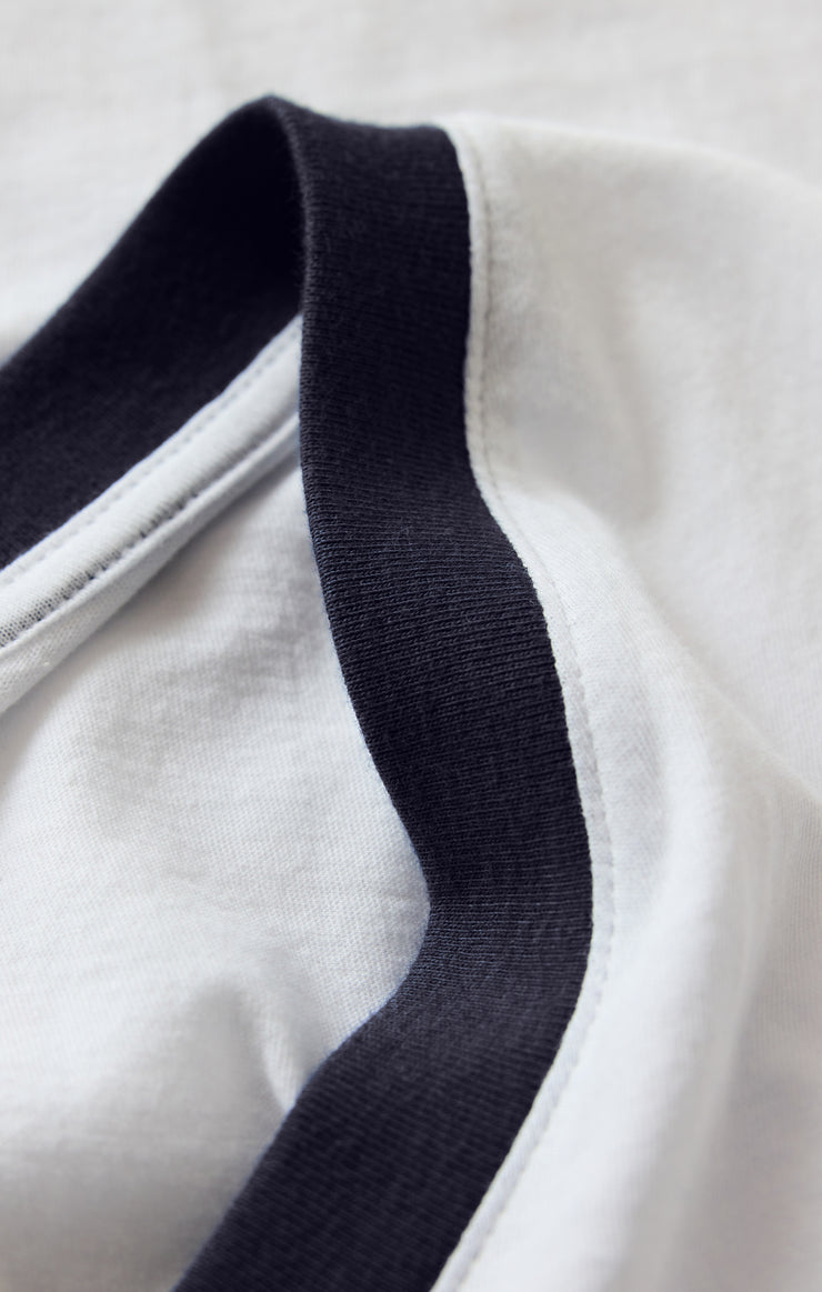 Tops Modern Contrast V-Neck Tee White