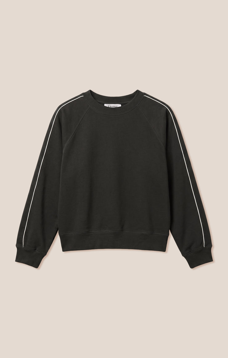 Sport Stripe Boyfriend Knit Terry Sweatshirt