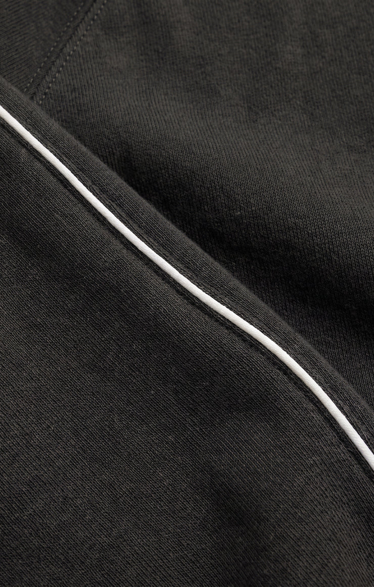 Tops Sport Stripe Boyfriend Knit Terry Sweatshirt Ash Black