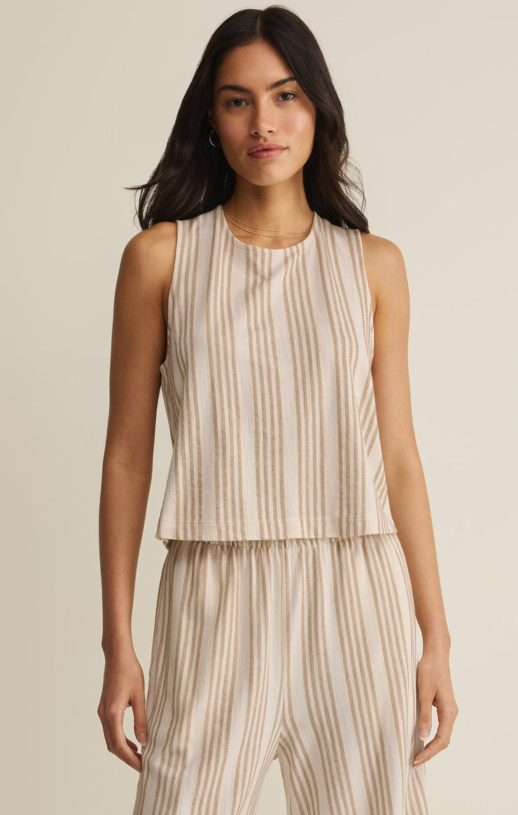 Tops Sloane Knit Striped Tank Top Cloud
