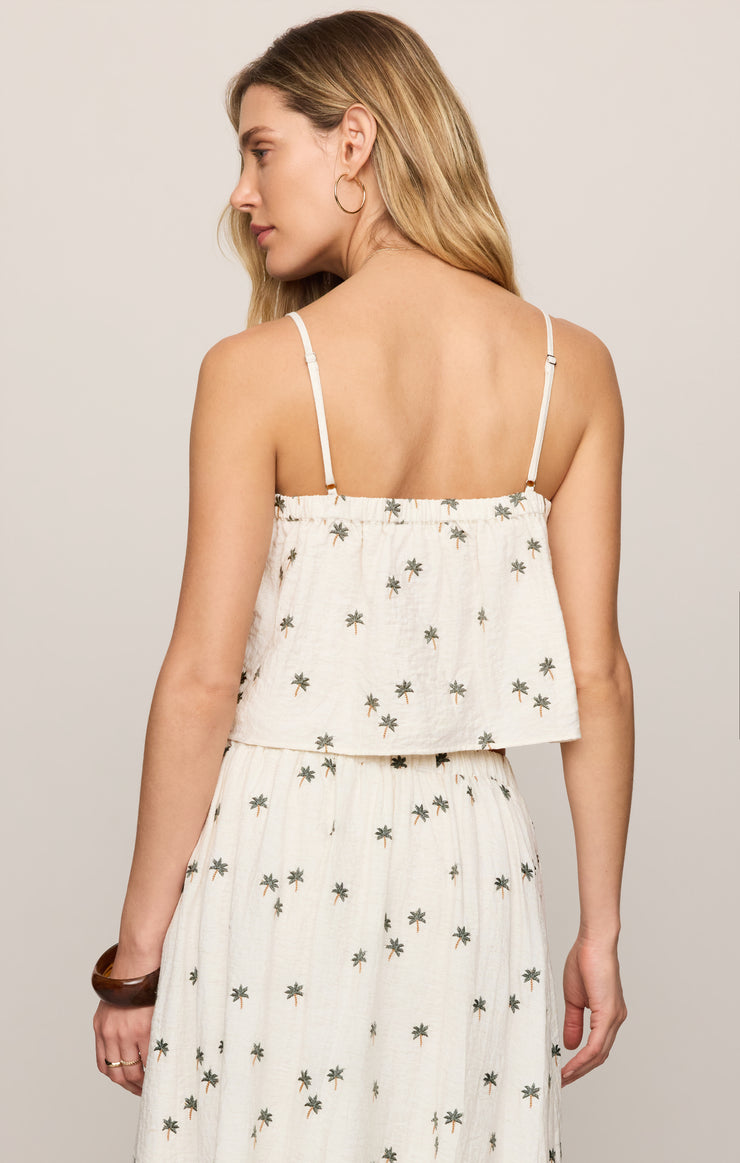 Tops Palm Linen Tank Cloud