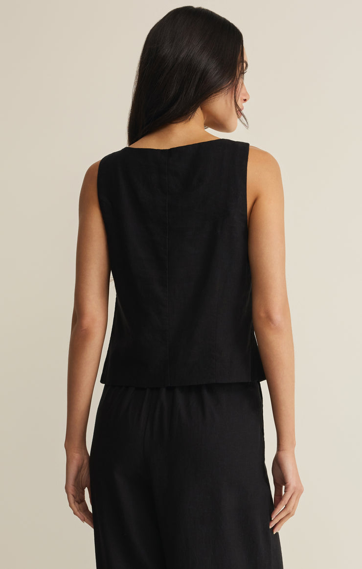 Vests Roman Linen Vest Black