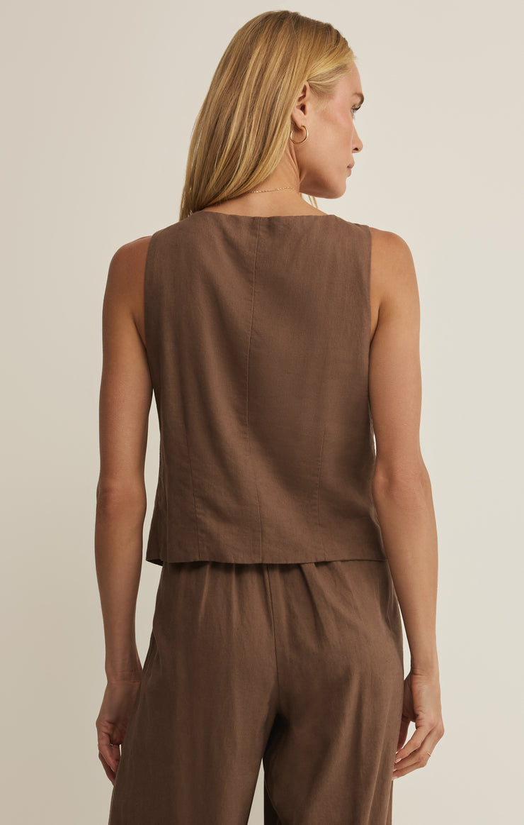 Vests Roman Linen Vest Palo Santo