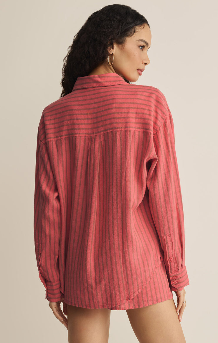 Tops The Perfect Striped Linen Button Up Gelato