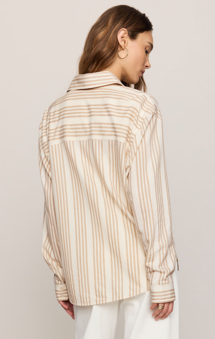 Tops Reese Button Up Stripe Top Cloud