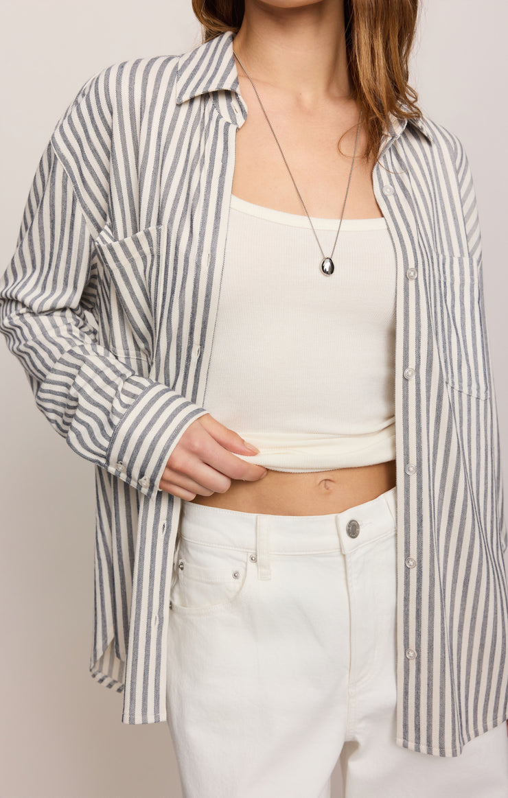 Tops Reese Button Up Stripe Top Eclipse