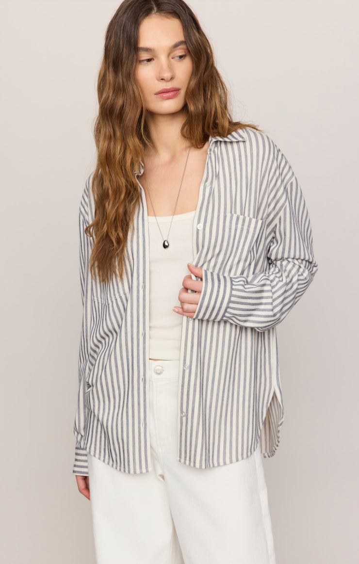 Tops Reese Button Up Stripe Top Eclipse