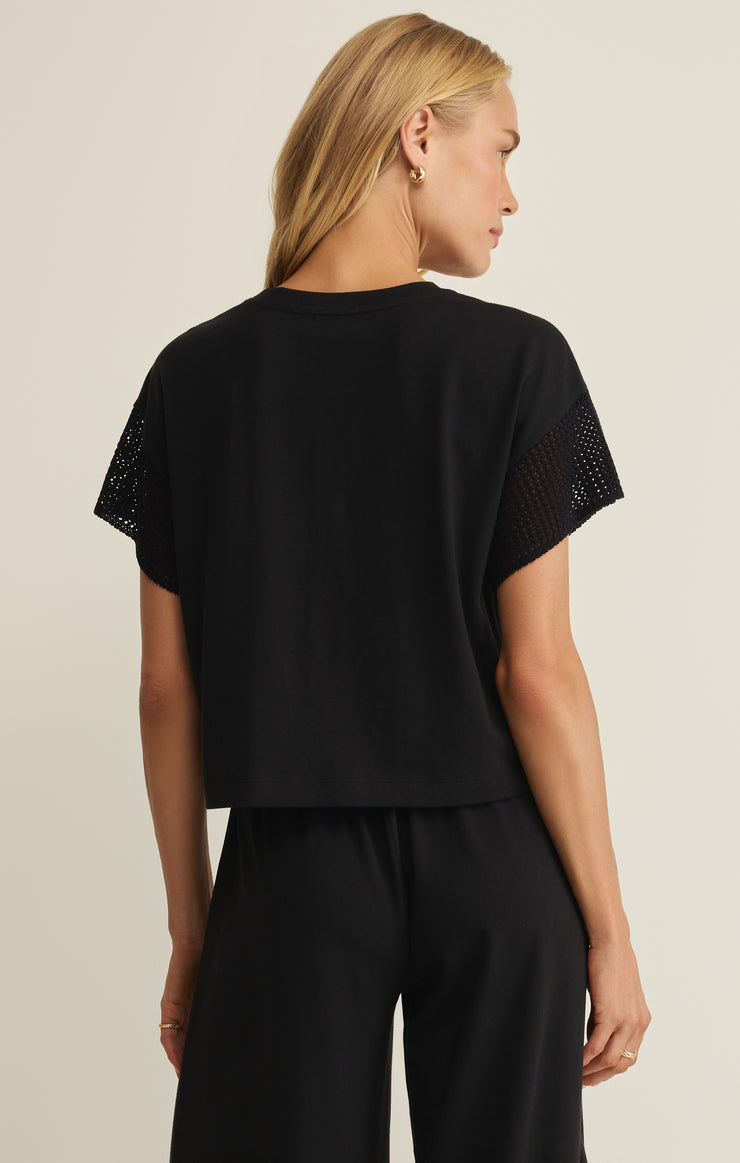 Tops Banyan Crochet Top Black