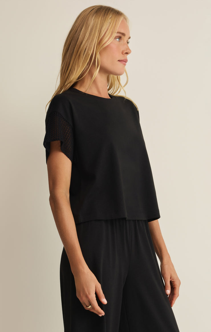 Tops Banyan Crochet Top Black