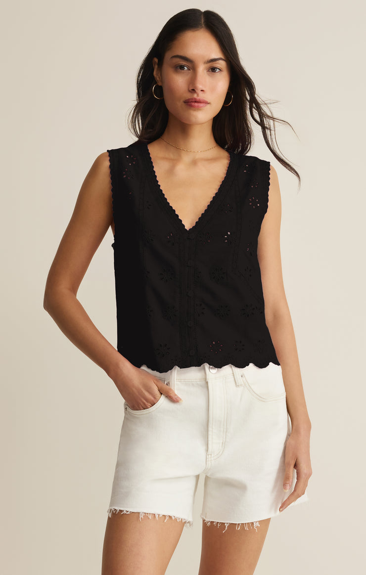 Tops Darcy Eyelet Top Black
