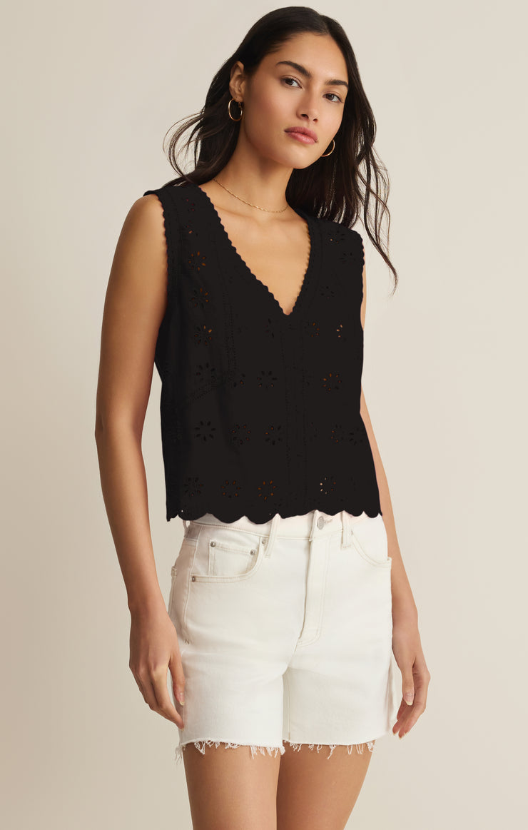 Tops Darcy Eyelet Top Black