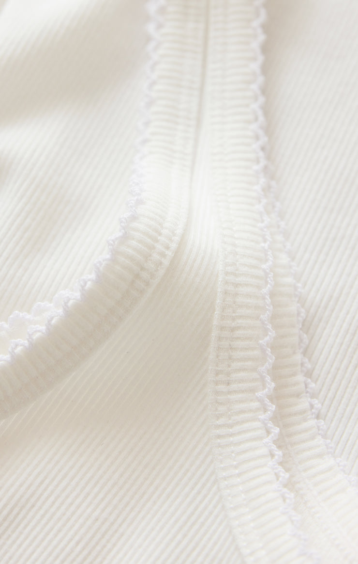 Tops Niko Scallop Rib Tank Top White