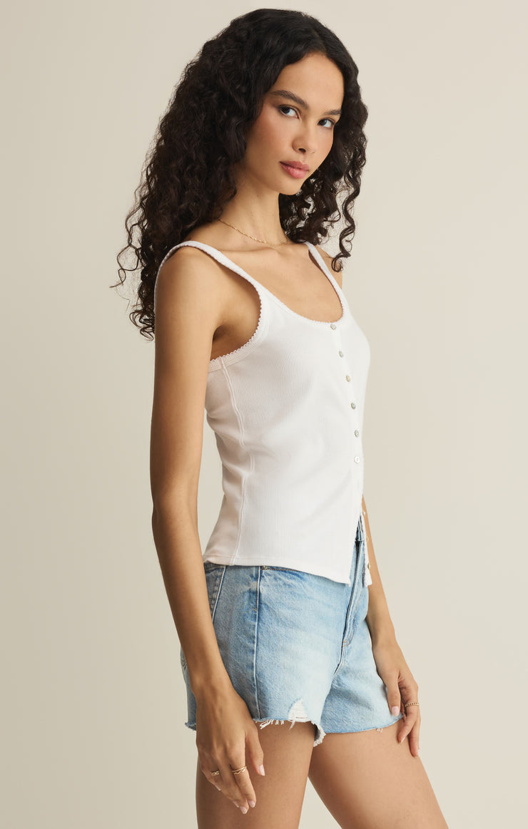 Tops Niko Scallop Rib Tank Top White
