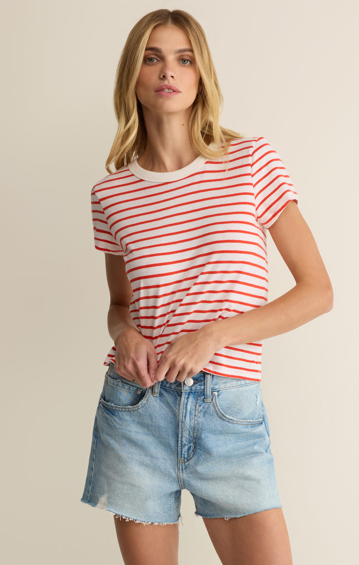 Tops Junie Striped Tee Lychee