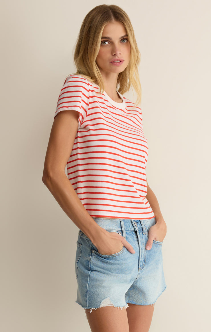 Tops Junie Striped Tee Lychee