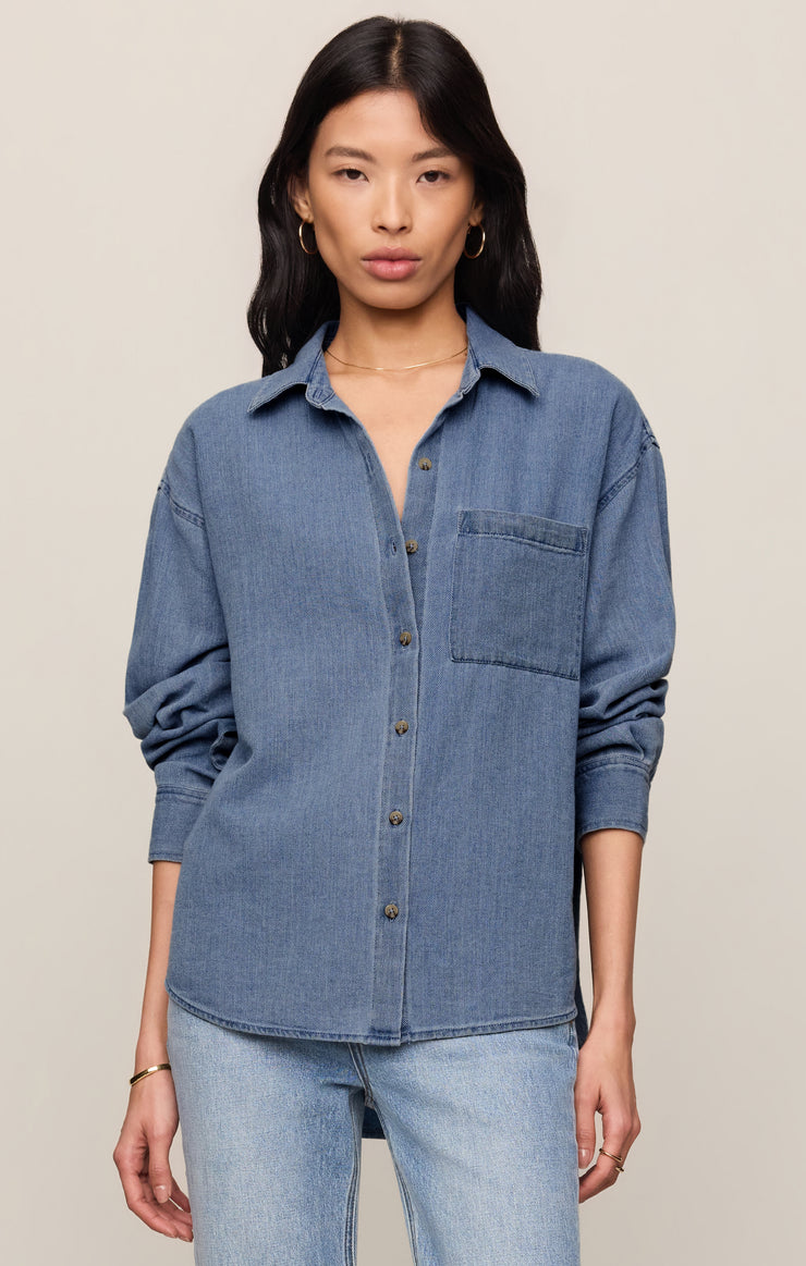 Tops The Perfect Twill Button Up Classic Indigo