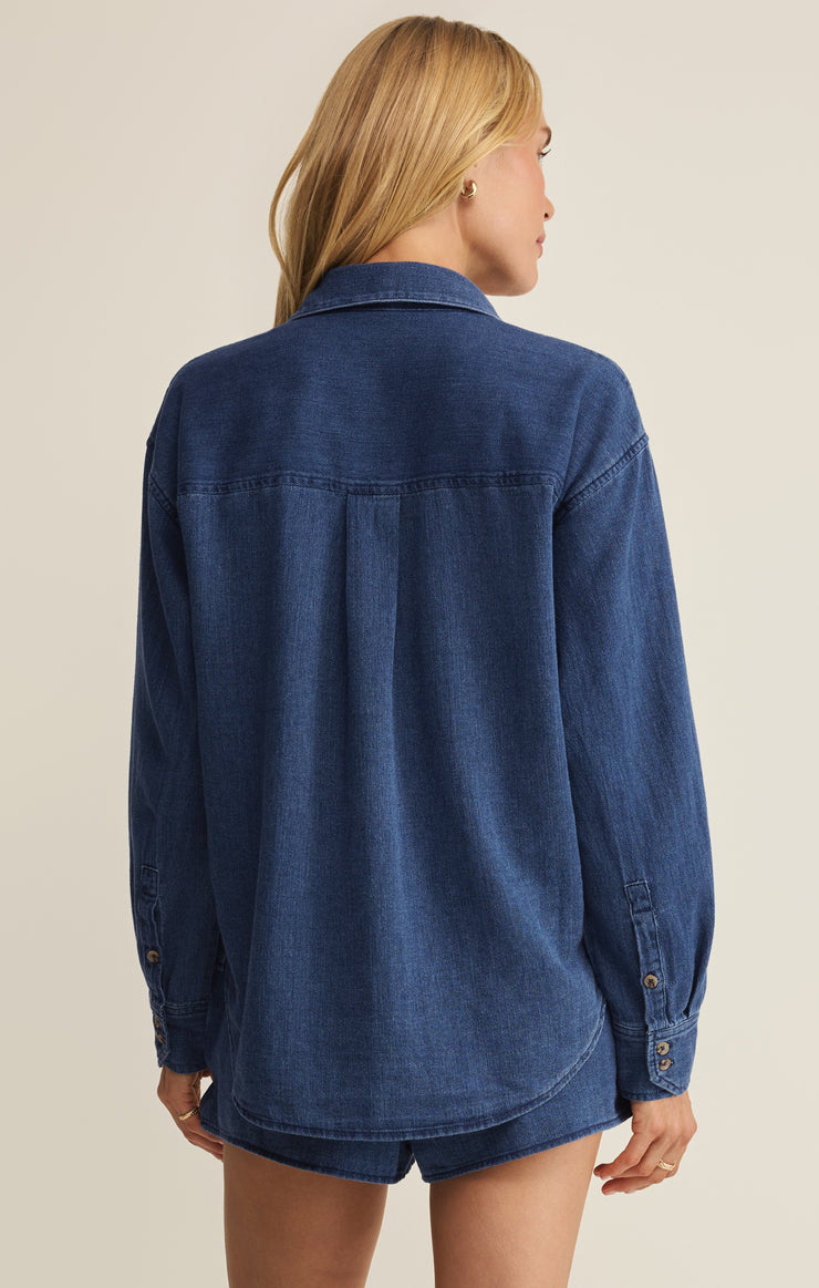 Tops The Perfect Twill Button Up Twilight Blue