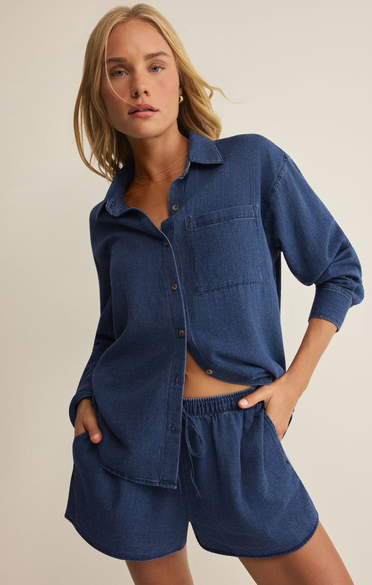 Tops The Perfect Twill Button Up Twilight Blue
