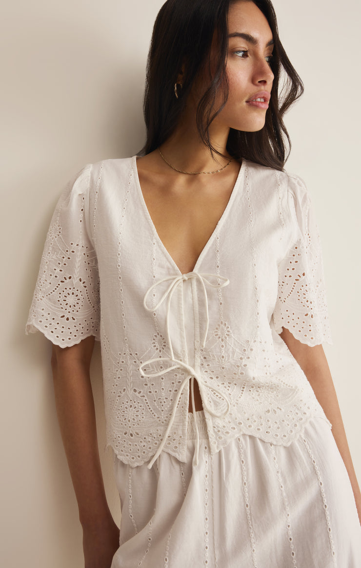 Oceanside Embroidered Top