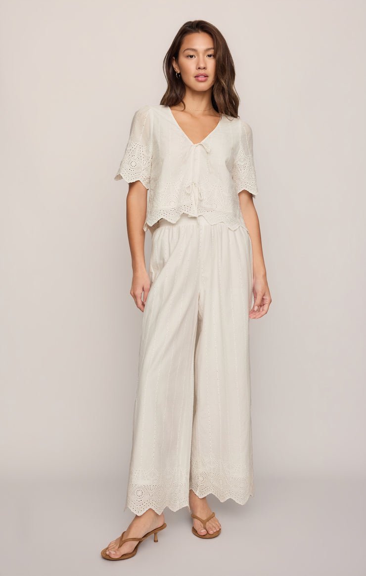 Tops Oceanside Embroidered Top White