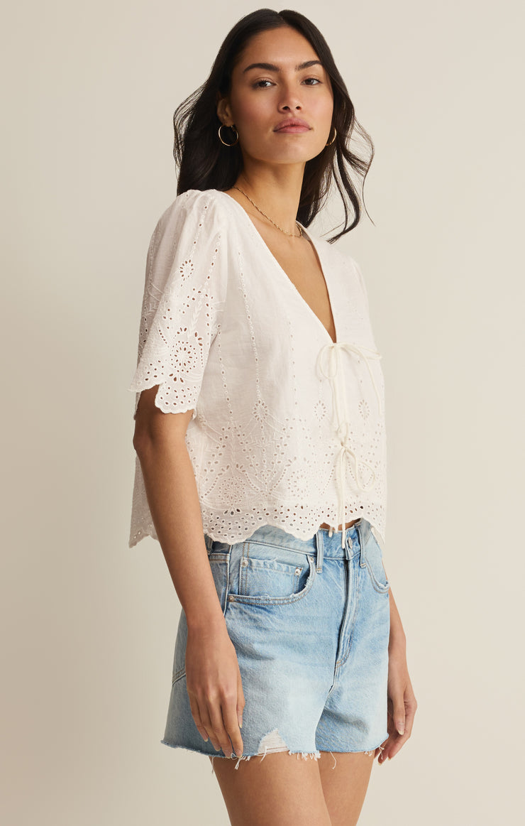 Oceanside Embroidered Top