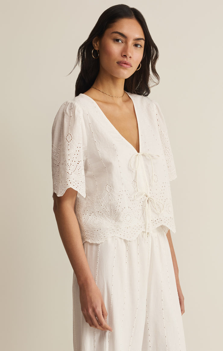 Oceanside Embroidered Top