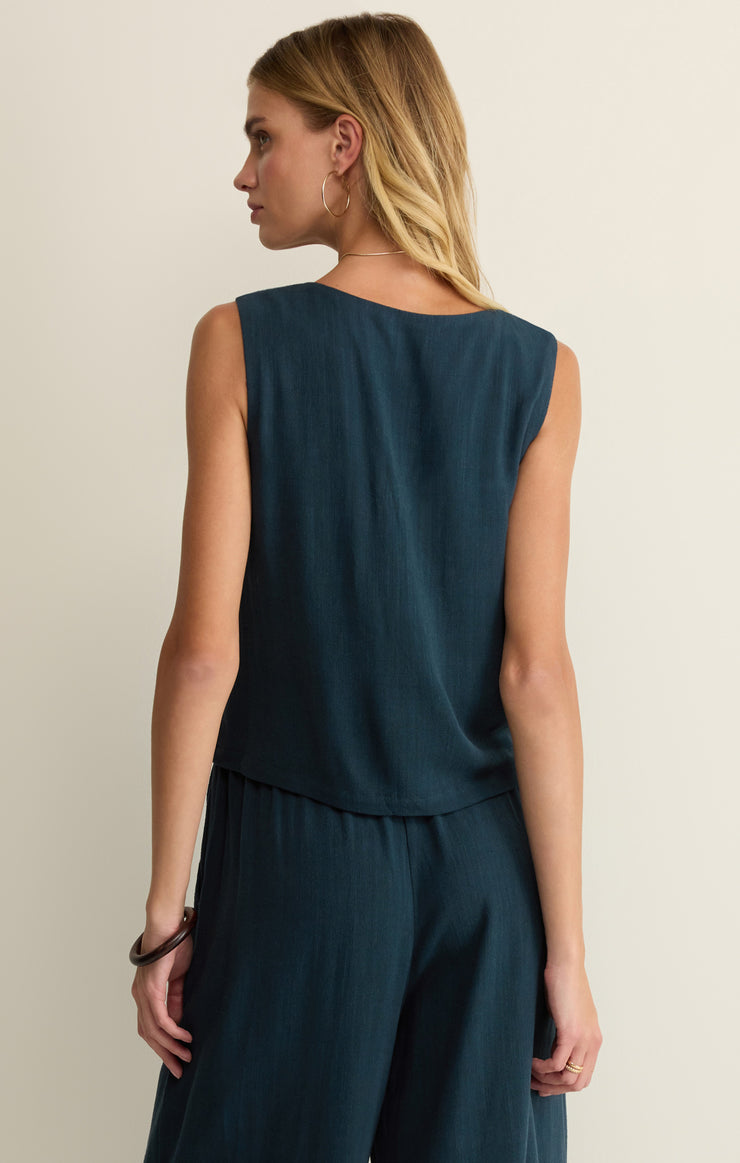 Tops Charli Cropped Linen Tank Eclipse