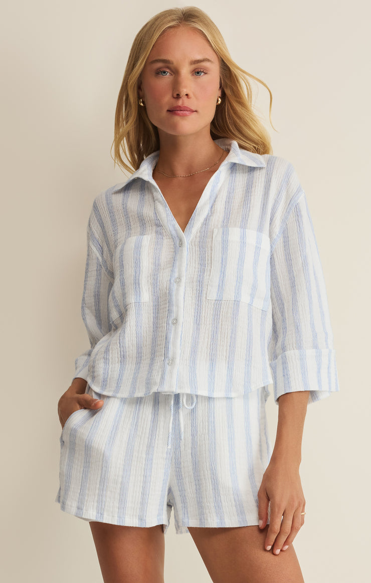 Helena Striped Airy Gauze Button Up – Z SUPPLY