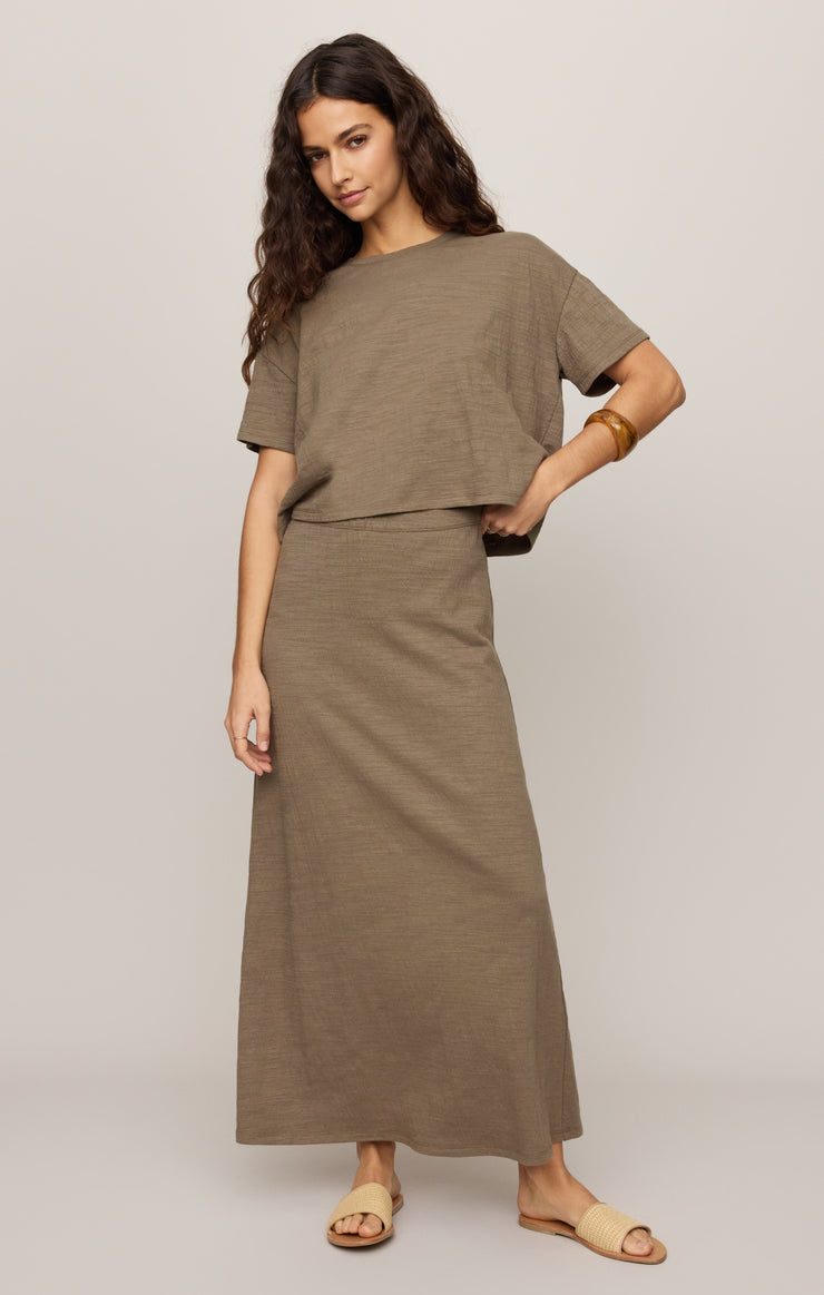 Tops Sway Textured Cropped Tee Khaki Green