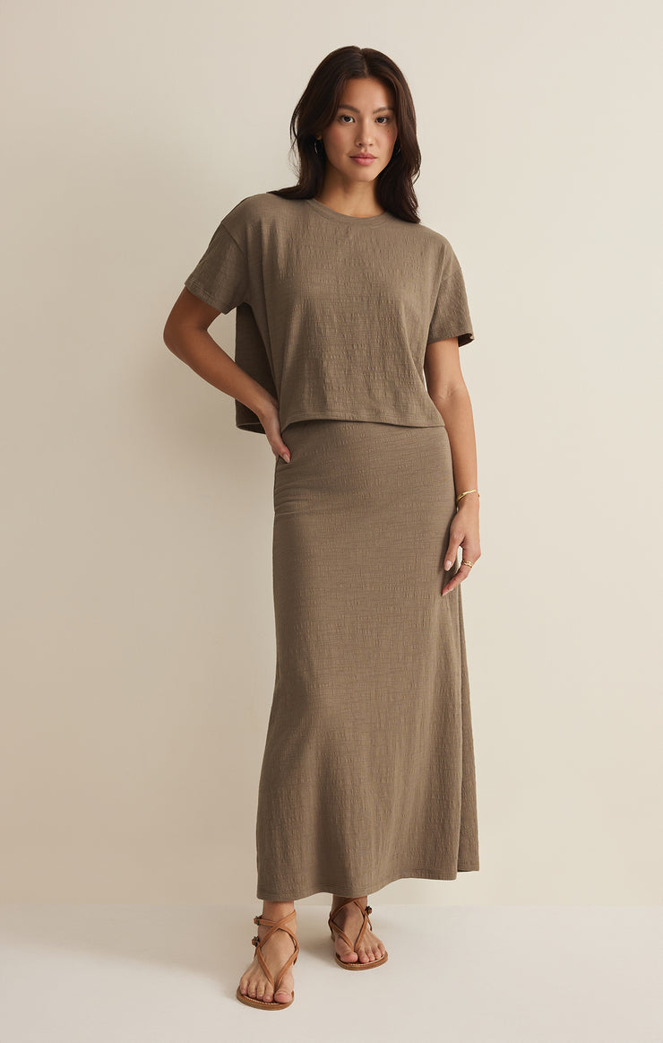 Tops Sway Textured Cropped Tee Khaki Green